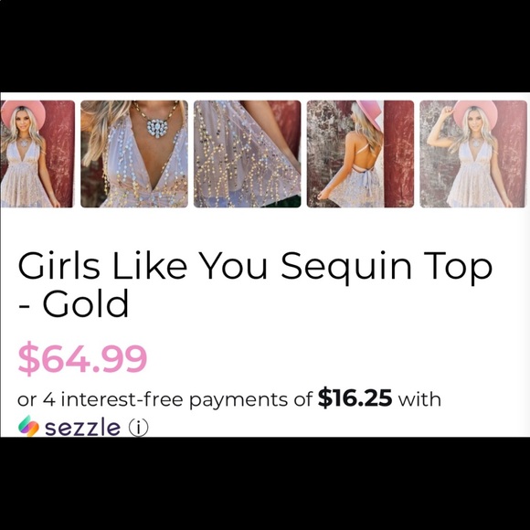 Girls Like You Sequin Top, Gold. - Picture 4 of 6